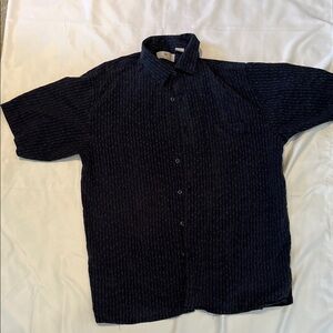 Bobby Chan Dark Blue Casual Button Down Shirt